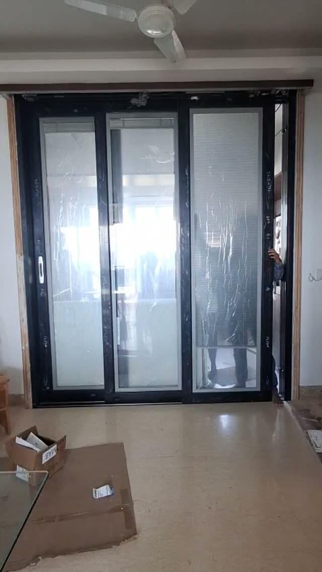 Video: Black aluminium sliding door installation Mumbai by Vishwa Windows